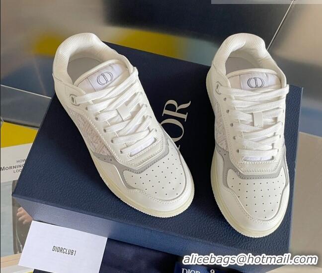 Sumptuous Dior B27 Low-Top Sneakers in Calfskin and Knit Oblique White 2122671