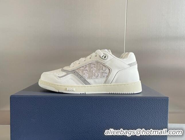 Sumptuous Dior B27 Low-Top Sneakers in Calfskin and Knit Oblique White 2122671