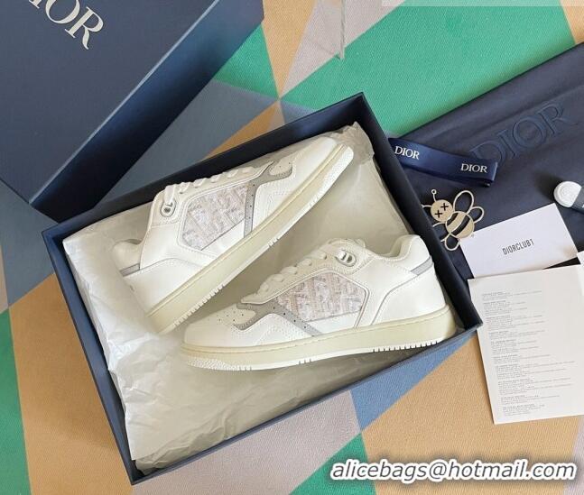 Sumptuous Dior B27 Low-Top Sneakers in Calfskin and Knit Oblique White 2122671