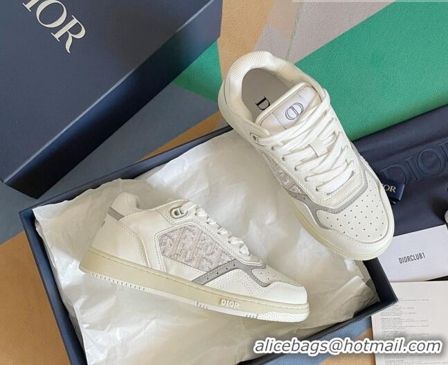 Sumptuous Dior B27 Low-Top Sneakers in Calfskin and Knit Oblique White 2122671