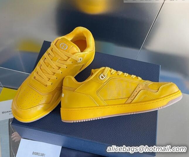 Grade Quality Dior B27 Low-Top Sneakers in Calfskin Yellow 122672