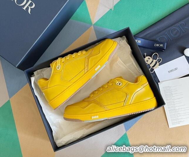 Grade Quality Dior B27 Low-Top Sneakers in Calfskin Yellow 122672