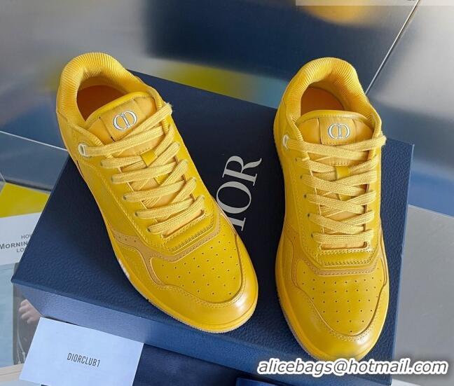 Grade Quality Dior B27 Low-Top Sneakers in Calfskin Yellow 122672