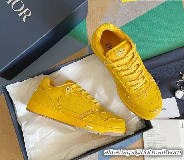 Grade Quality Dior B27 Low-Top Sneakers in Calfskin Yellow 122672