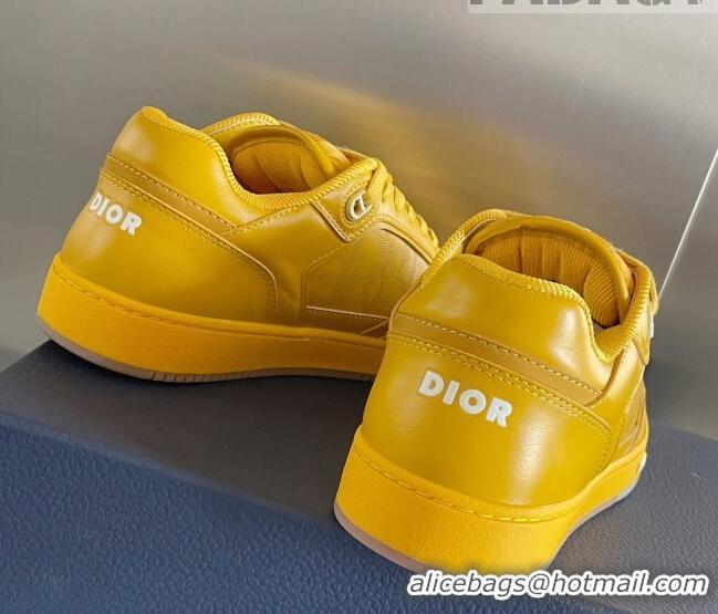 Grade Quality Dior B27 Low-Top Sneakers in Calfskin Yellow 122672