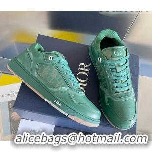 Discount Dior B27 Low-Top Sneakers in Calfskin Green 2122673