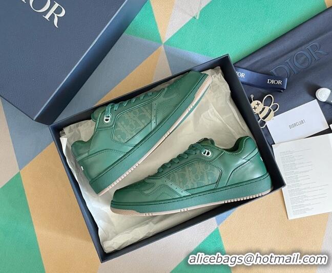 Discount Dior B27 Low-Top Sneakers in Calfskin Green 2122673