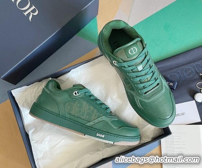 Discount Dior B27 Low-Top Sneakers in Calfskin Green 2122673