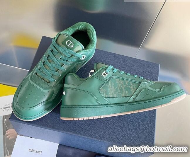 Discount Dior B27 Low-Top Sneakers in Calfskin Green 2122673