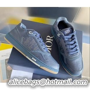 Top Grade Dior B27 Low-Top Sneakers in Calfskin Navy Blue 122674