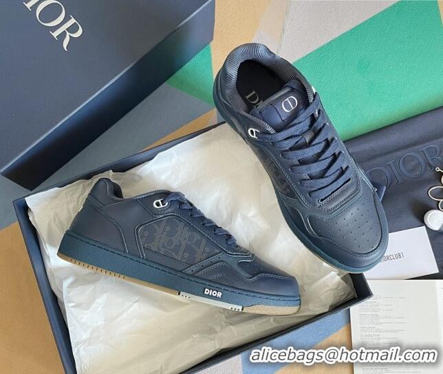 Top Grade Dior B27 Low-Top Sneakers in Calfskin Navy Blue 122674