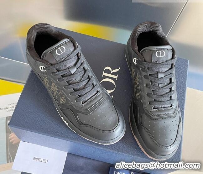 Stylish Dior B27 Low-Top Sneakers in Calfskin Black  122675