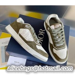 Low Price Dior B27 Low-Top Sneakers in Calfskin and Suede White/Green 122677