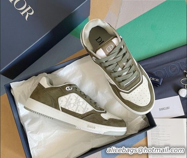 Low Price Dior B27 Low-Top Sneakers in Calfskin and Suede White/Green 122677