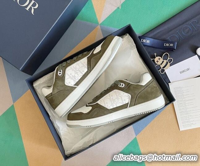 Low Price Dior B27 Low-Top Sneakers in Calfskin and Suede White/Green 122677