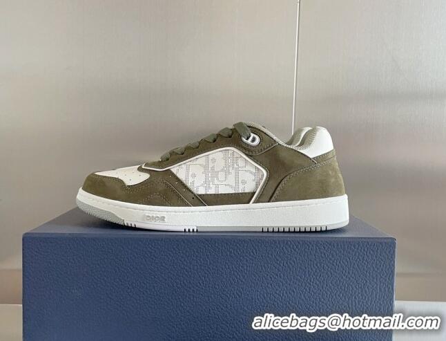 Low Price Dior B27 Low-Top Sneakers in Calfskin and Suede White/Green 122677