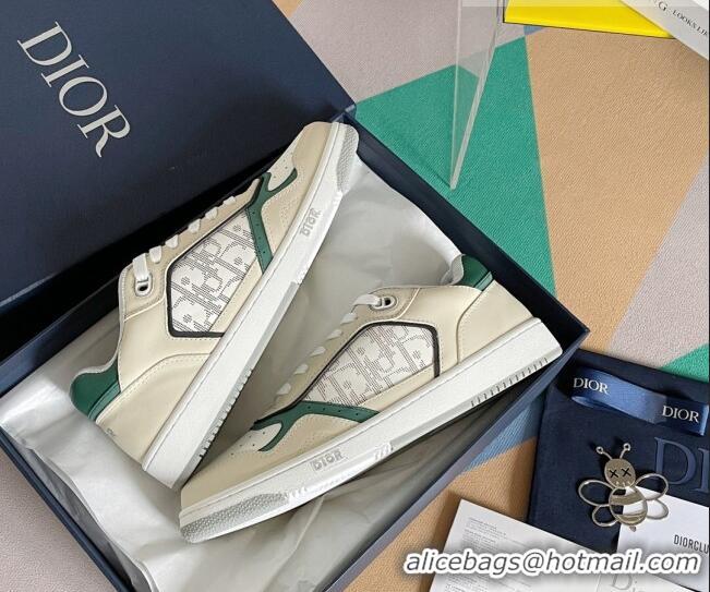 Purchase Dior B27 Low-Top Sneakers in Calfskin Light Beige/White/Green 2122682