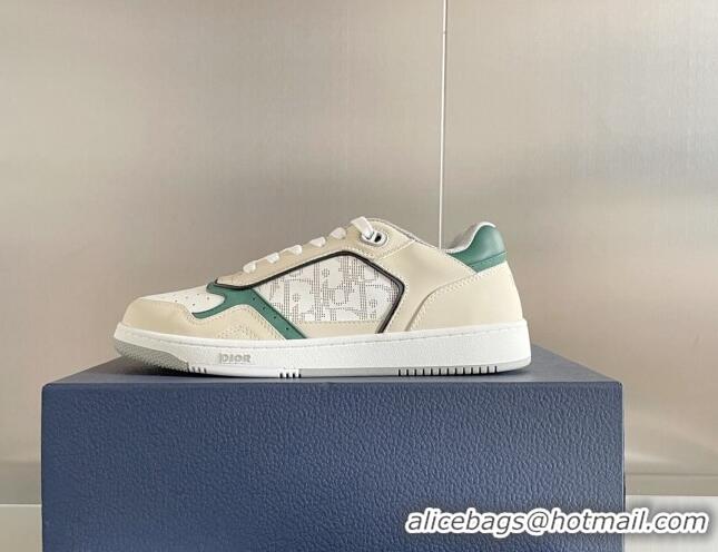 Purchase Dior B27 Low-Top Sneakers in Calfskin Light Beige/White/Green 2122682