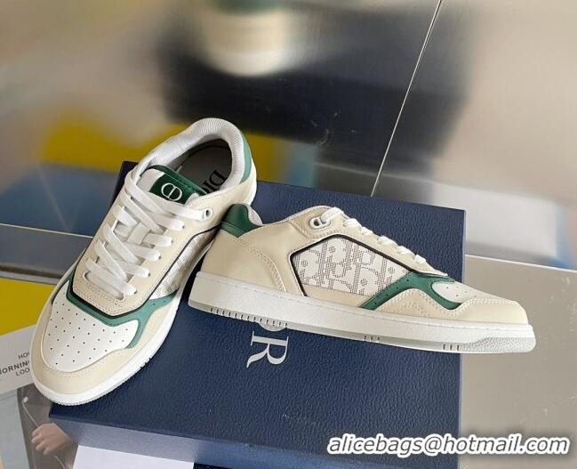 Purchase Dior B27 Low-Top Sneakers in Calfskin Light Beige/White/Green 2122682