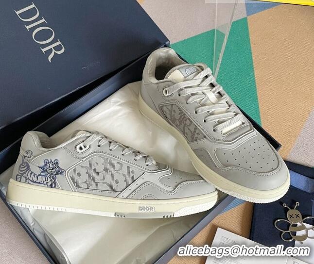 Good Looking Dior B27 Low-Top Sneakers in Calfskin Grey 122684