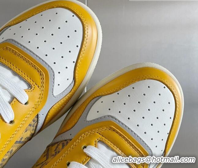 Good Quality Dior B27 Low-Top Sneakers in Calfskin and Oblique Canvas Yellow 122685