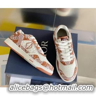 Luxury Discount Dior B27 Low-Top Sneakers in Print Calfskin Brown/White 2122688