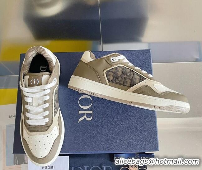 Best Grade Dior B27 Low-Top Sneakers in Calfskin and Green/White 122694