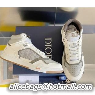 Luxurious Dior B27 High-Top Sneakers in Calfskin White /Grey 1226101