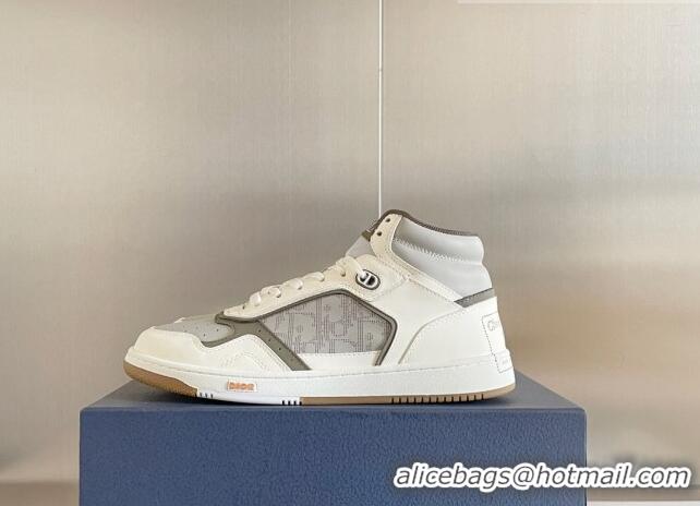 Luxurious Dior B27 High-Top Sneakers in Calfskin White /Grey 1226101