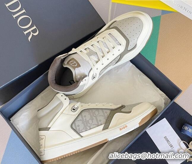 Luxurious Dior B27 High-Top Sneakers in Calfskin White /Grey 1226101