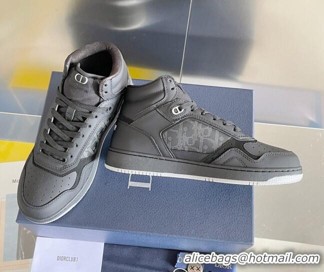 Sophisticated Dior B27 High-Top Sneakers in Calfskin Black 1226103