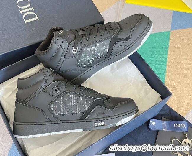 Sophisticated Dior B27 High-Top Sneakers in Calfskin Black 1226103