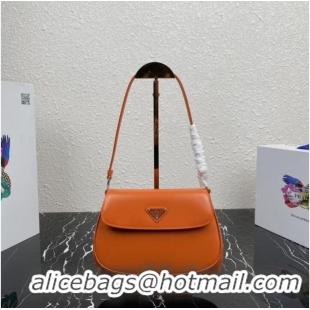 Traditional Specials Prada Cleo brushed leather shoulder bag with flap 1BD311 orange