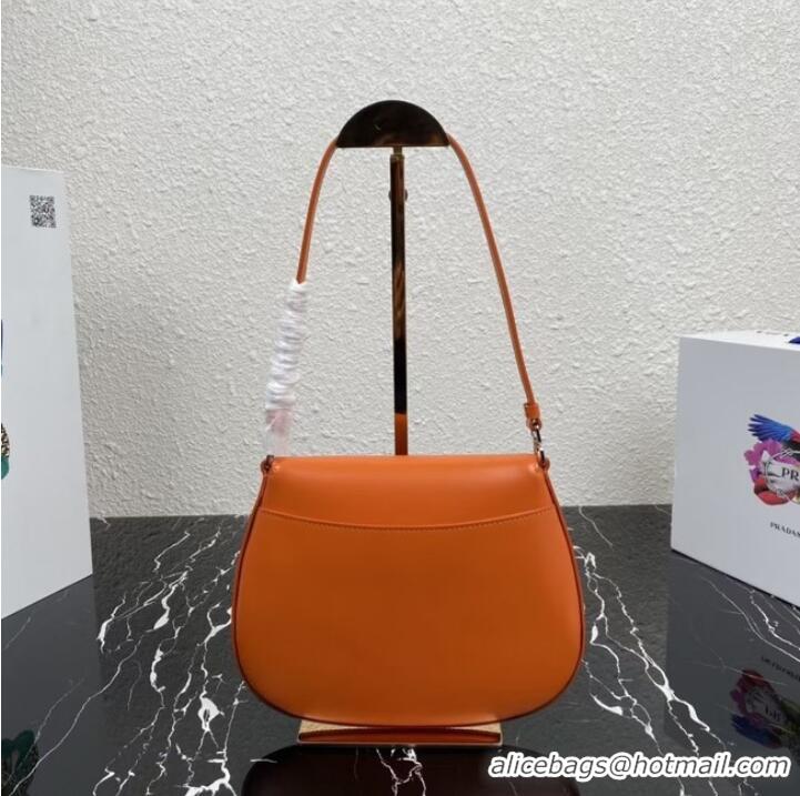 Traditional Specials Prada Cleo brushed leather shoulder bag with flap 1BD311 orange