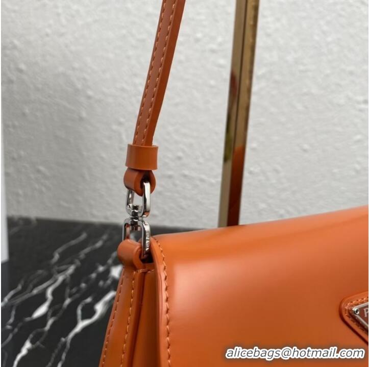 Traditional Specials Prada Cleo brushed leather shoulder bag with flap 1BD311 orange