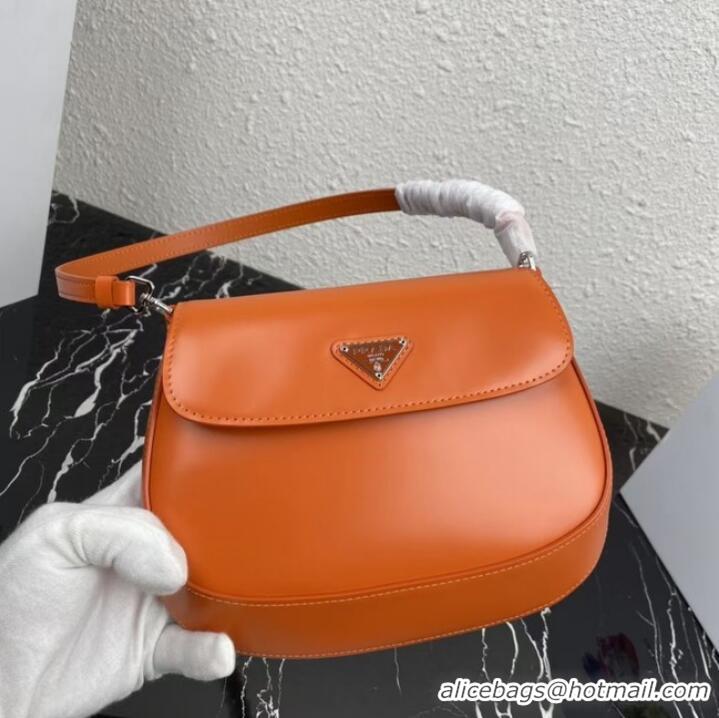 Traditional Specials Prada Cleo brushed leather shoulder bag with flap 1BD311 orange