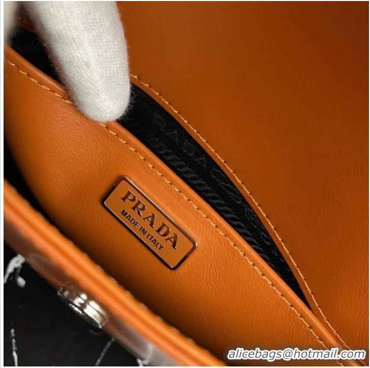 Traditional Specials Prada Cleo brushed leather shoulder bag with flap 1BD311 orange