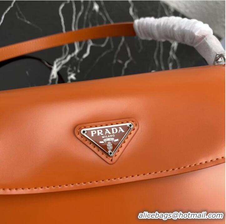 Traditional Specials Prada Cleo brushed leather shoulder bag with flap 1BD311 orange