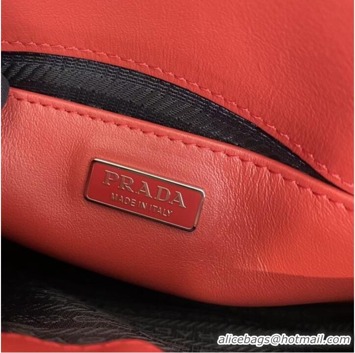 Cheapest Prada Cleo brushed leather shoulder bag with flap 1BD311 red