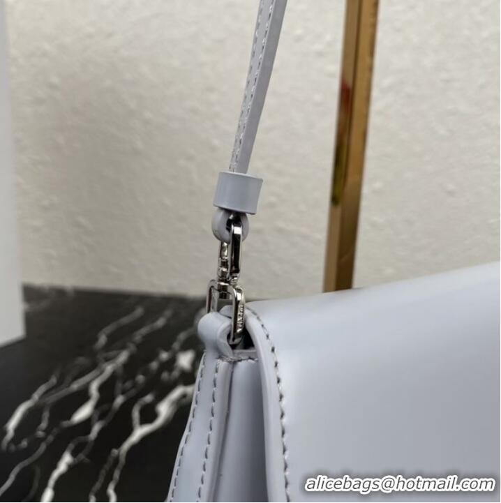 Super Quality Prada Cleo brushed leather shoulder bag with flap 1BD311 light blue