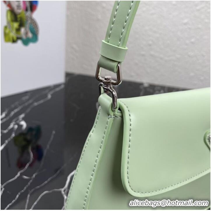 Inexpensive Prada Cleo brushed leather shoulder bag with flap 1BD311 light green