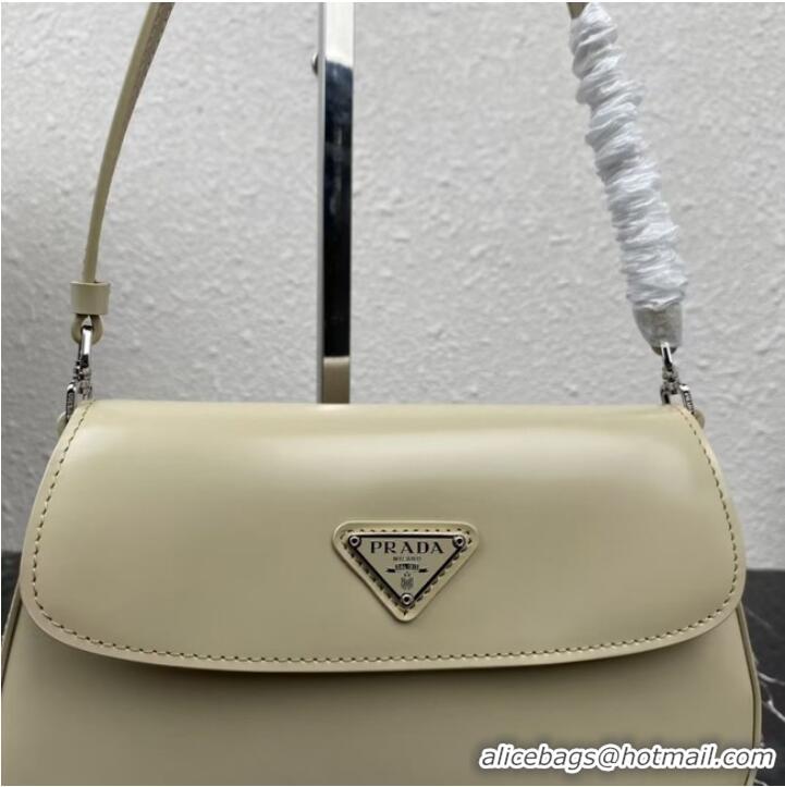 Well Crafted Prada Cleo brushed leather shoulder bag with flap 1BD311 light apricot