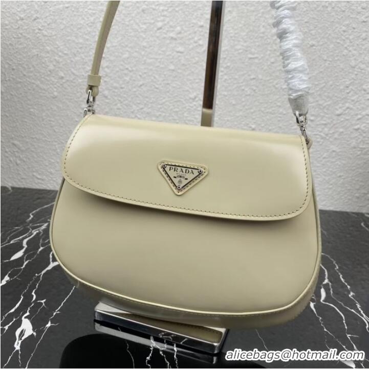 Well Crafted Prada Cleo brushed leather shoulder bag with flap 1BD311 light apricot