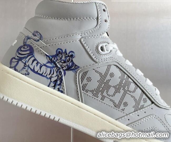 Best Price Dior B27 High-Top Sneakers in Calfskin Grey 1226104