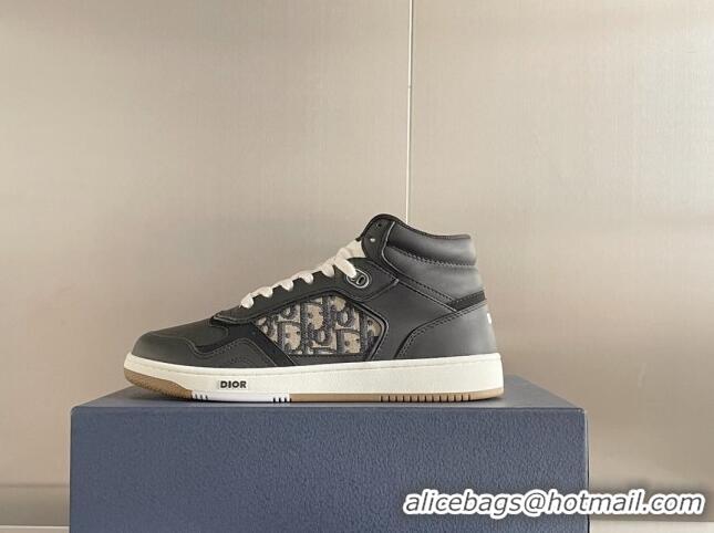 Grade Quality Dior B27 High-Top Sneakers in Calfskin and Oblique Canvas Black 1226108