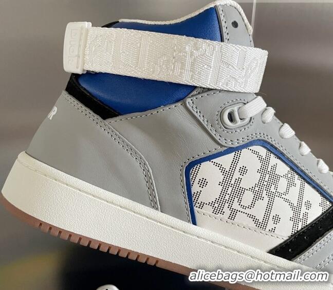 Popular Style Dior B27 High-Top Sneakers with Buckle in Calfskin Grey 1226110