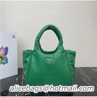 Inexpensive Prada Medium padded Soft nappa leather bag 1BG413 Green