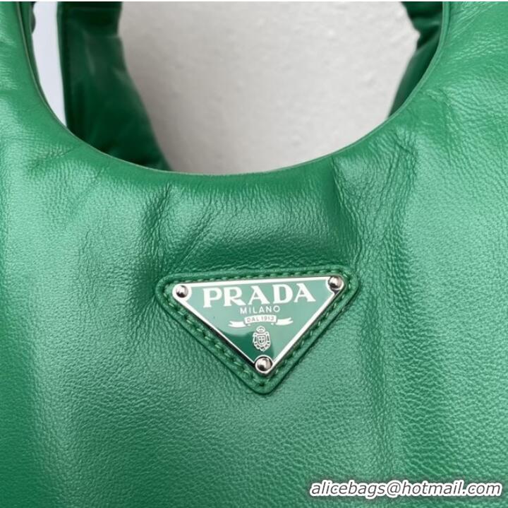 Inexpensive Prada Medium padded Soft nappa leather bag 1BG413 Green