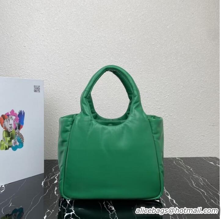 Inexpensive Prada Medium padded Soft nappa leather bag 1BG413 Green