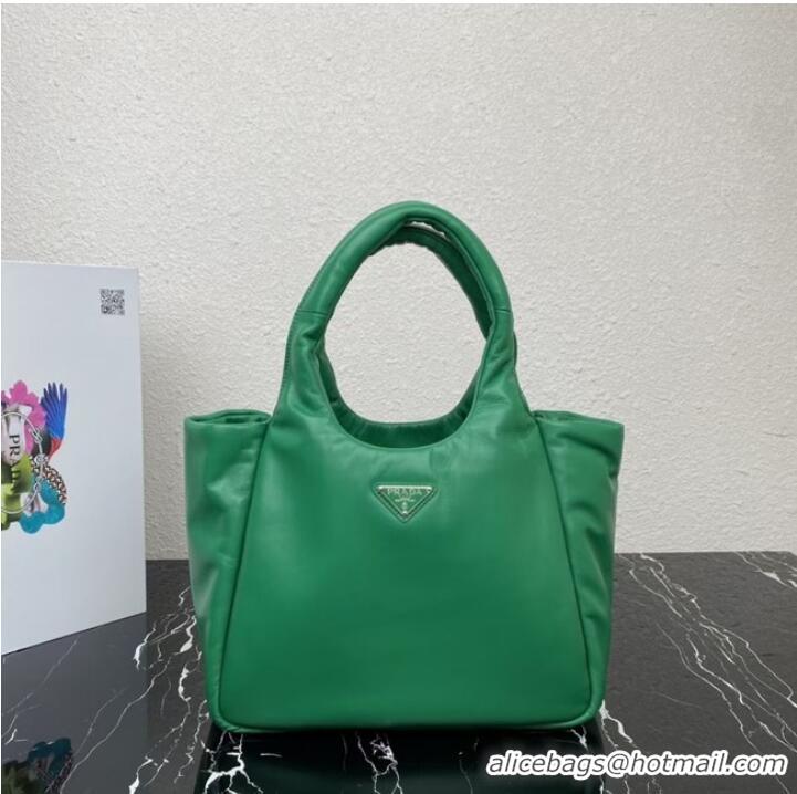 Inexpensive Prada Medium padded Soft nappa leather bag 1BG413 Green